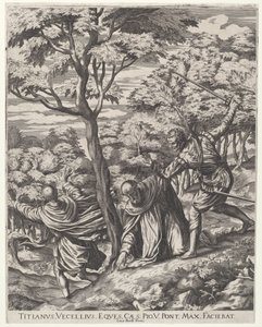 Die Ermordung des heiligen Petrus Martyr von Cornelis Cort, after Titian
