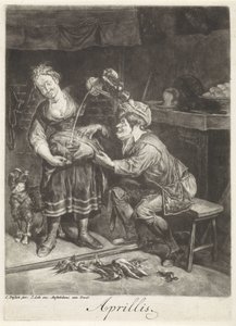 April (Die zwölf Monate des Jahres) von Cornelis Dusart