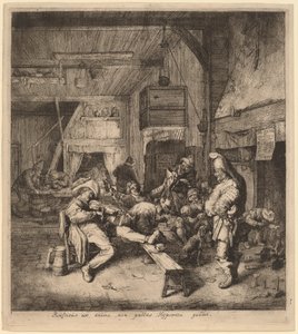 Geigenspieler in einer Taverne sitzend