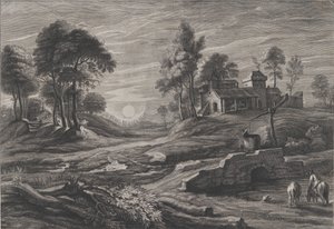 Landschaft mit Ziehbrunnen, 1638-60