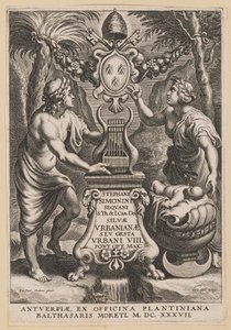 Titelseite für Stephanus Simonini, Silvae Urbaninae von Cornelis Galle I after Sir Peter Paul Rubens