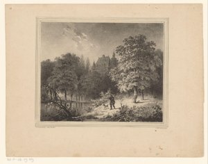 Jäger in einem Wald von Cornelis Gerrit Verburgh