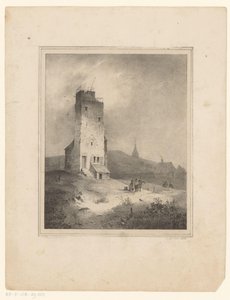 Turm in Dünenlandschaft von Cornelis Gerrit Verburgh