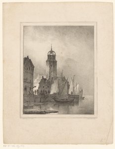 Segelboote legen in der Stadt an
