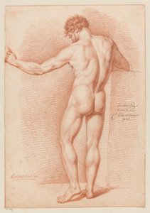 Stehender männlicher Akt, von hinten gesehen (2. Preis 1813) von Cornelis Kruseman