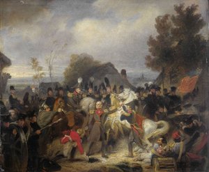 Der Prinz von Oranien wechselt sein verwundetes Pferd bei Boutersem von Cornelis Kruseman