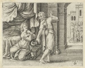 Simsons Frau bittet ihn, das Rätsel zu lösen von Cornelis Massijs