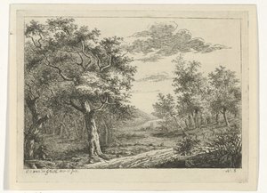 Landschaft mit Figuren und Vieh von Cornelis Ouboter van der Griendt