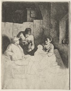 Die Mutter sitzt in einem Gasthaus, Mitte 1600er von Cornelis Pietersz Bega