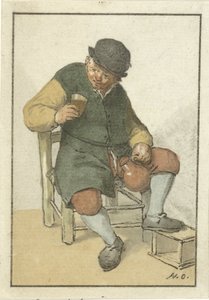 Sitzender Bauer mit Krug