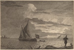 Fischer mit Pack auf der Schulter von Cornelis Ploos van Amstel