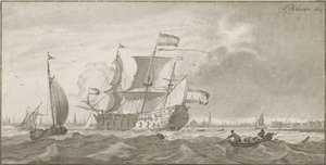 Kriegsschiff auf dem IJ