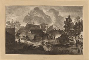 Dorf mit Teich von Cornelis Ploos van Amstel