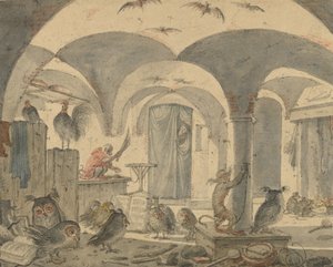 Ein verzauberter Keller mit Tieren von Cornelis Saftleven