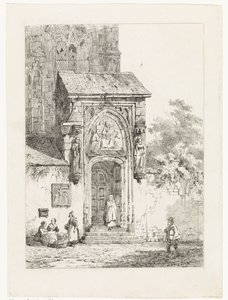 Ansicht eines Kirchenportals von Cornelis Springer