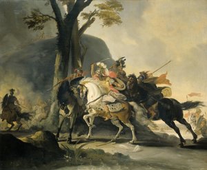 Alexander der Große in der Schlacht am Granicus gegen die Perser von Cornelis Troost