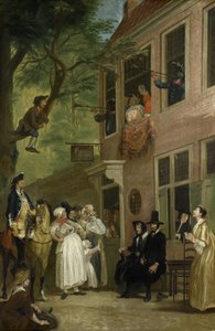 Irregeführt: Der Botschafter der Schurken zeigt sich aus dem Fenster der 