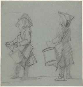 Zwei Studien eines trommelnden Jungen von Cornelis Troost