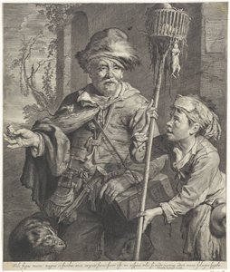 Der Rattenfänger mit seinem Knecht von Cornelis Visscher (II)