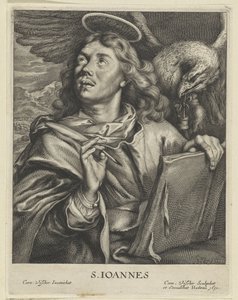 Evangelist Johannes S. IOANNES (Titel auf Objekt) Vier Evangelisten (Serientitel) von Cornelis Visscher (II)