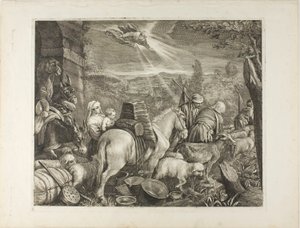 Abraham verlässt Haran (Die Berufung Abrahams) von Cornelis Visscher