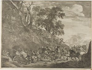 Angriff auf einen Konvoi von Cornelis Visscher