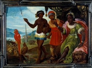 Die vier Teile der Welt: Afrika. Gemälde von Cornelis De Baellieur (1607-1671), flämische Schule