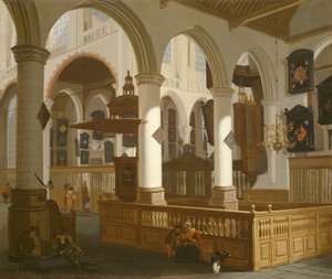 Die Oude Kerk, Delft, 1660-70 von Cornelis de Man