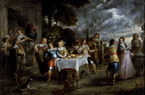 Geschichte des verlorenen Sohnes: Verschwendung. von Cornelis de Wael
