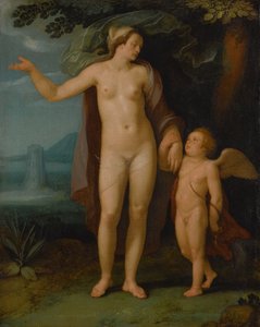 Venus und Cupido in einer Landschaft