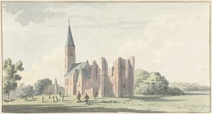 Ruine der Kirche in Serooskerken von Cornelis van Noorde (attributed to)