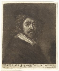 Porträt von Frans Hals mit einem Hut von Cornelis van Noorde (attributed to workshop of)
