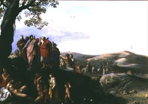 Moses schlägt Wasser aus den Felsen