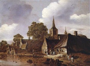 Ein Dorf an einem Fluss von Cornelis van Zwieten