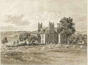 Oaken - Bauernhaus: Sepia-Waschzeichnung, 5. Aug 1820