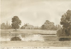 Somerford Hall: Sepia-Zeichnung