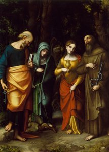 Heilige Peter, Martha, Maria Magdalena und Leonard, ca. 1515 von Correggio