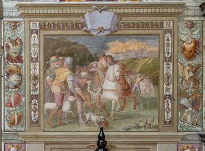 Jagdszene, aus den Taten von Gottfried von Bouillon, ca. 1589-94 von Cosimo Daddi