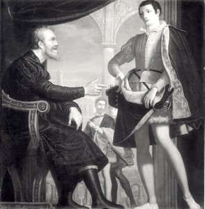 Michelangelo (1475-1564) und Francesco I. (1541-87) de Medici von Cosimo Gamberucci or Gambaruccio