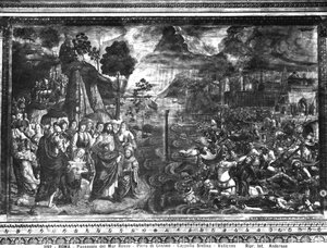 Die Durchquerung des Roten Meeres, aus der Sixtinischen Kapelle