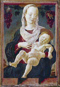 Madonna mit Kind, bekannt als Unsere Liebe Frau des Tierkreises, ca. 1459-63 von Cosimo Tura