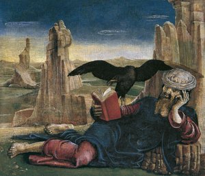 Heiliger Johannes der Evangelist auf Patmos von Cosimo Tura