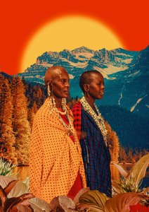 Maasai Frauen Berge