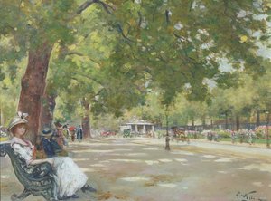 Elegante Figuren, Rotten Row, Hyde Park, London von Count Girolamo Pieri Nerli