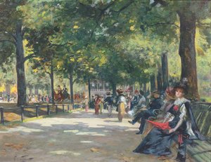 Elegante Figuren, Rotten Row, Hyde Park, London von Count Girolamo Pieri Nerli
