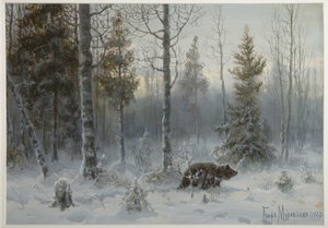Bär im Winterwald, 1907 von Count Vladimir Leonidovich Muravyov