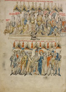 Familie von Berthold IV. von Meranien. Die Hochzeit von Hedwig und Heinrich, 1353 von Court workshop of Duke Ludwig I