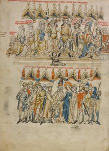 Die Familie von Berthold VI; Die Hochzeit von Hedwig und Heinrich von Court workshop of Duke Ludwig I of Liegnitz and Brieg