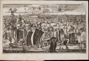 Arkhangelsk aus: Historisch Verhael, of Beschryving van de Voyagie, 1677 von Coyet