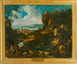 Landschaft mit Dorf von Crescenzio Onofri